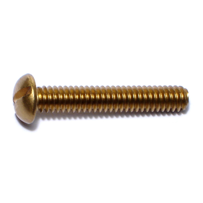 1/4"-20 x 1-1/2" Phillips Round Head, Machine Screw, Brass 