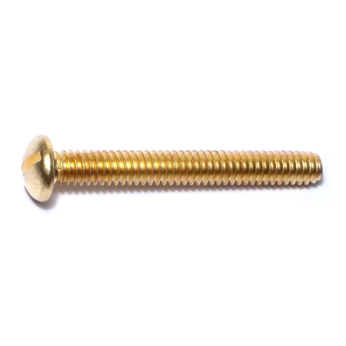 1/4"-20 x 2" Phillips Round Head, Machine Screw, Brass 
