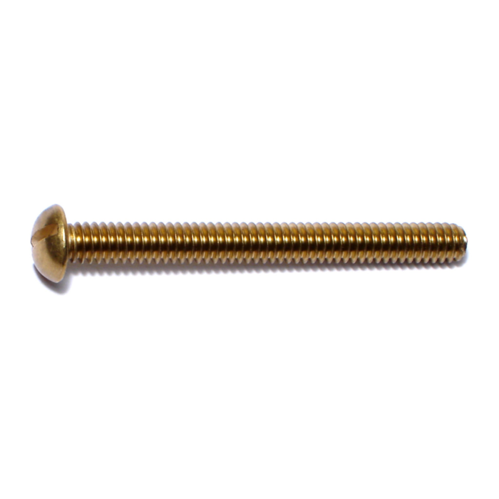 1/4"-20 x 2-1/2" Phillips Round Head, Machine Screw, Brass 