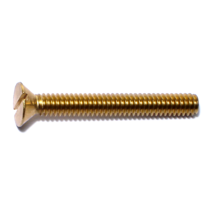 1/4"-20 x 2" Phillips Flat Head, Machine Screw, Brass 