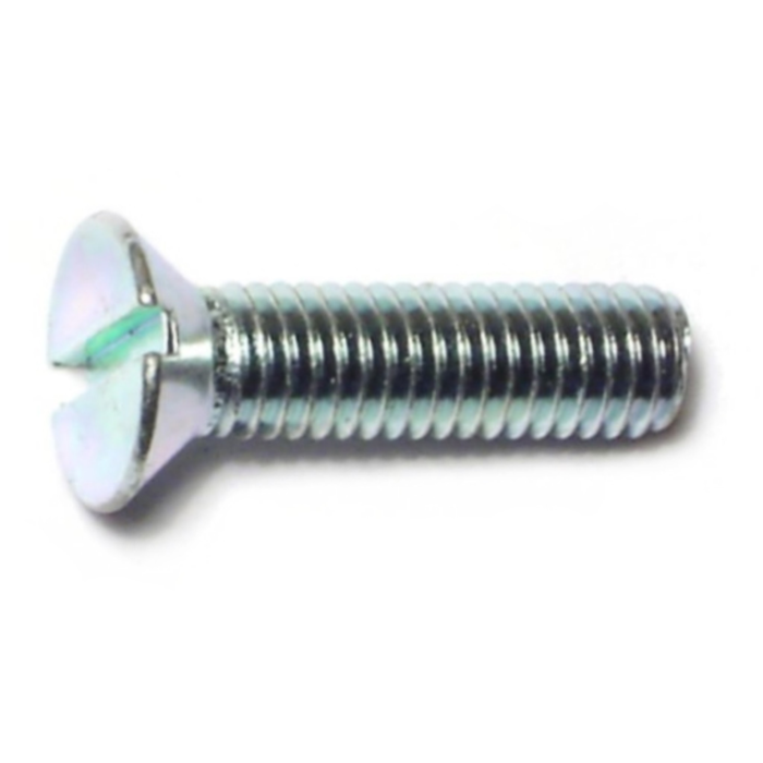 10-32 x 3/4" Slotted Flat Head, Machine Screw, Zinc 