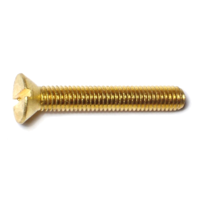 10-32 x 1-1/4" Slotted Flat Head, Machine Screw, Brass 