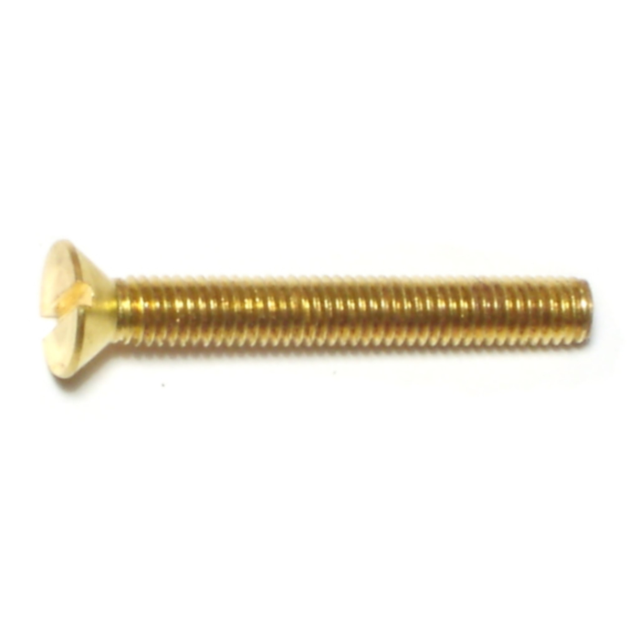 10-32 x 1-1/2" Slotted Flat Head, Machine Screw, Brass 