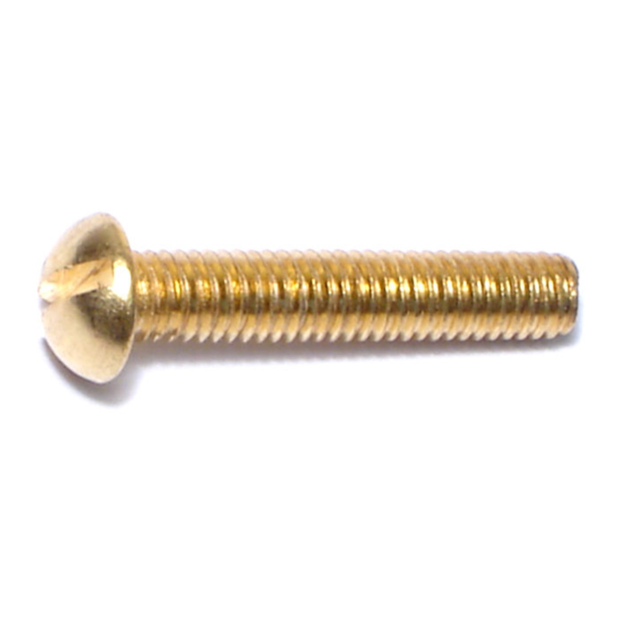 10-32 x 1" Slotted Round Head, Machine Screw, Brass 