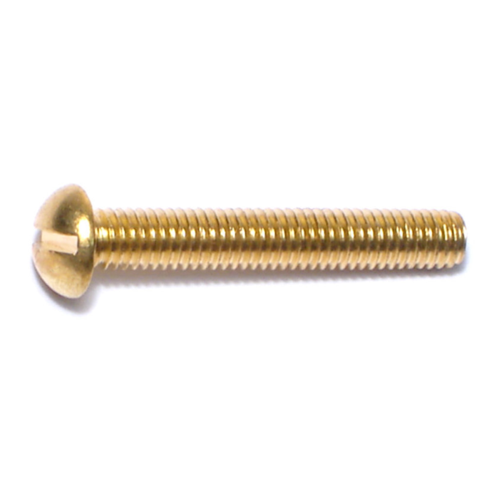 10-32 x 1-1/4" Slotted Round Head, Machine Screw, Brass 