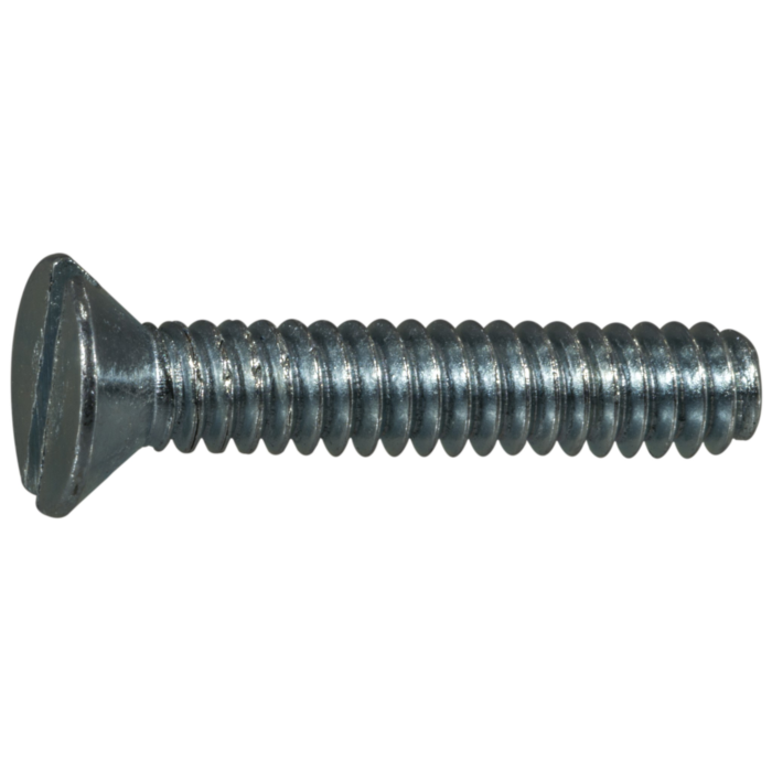 10-24 x 1" Slotted Flat Head, Machine Screw, Zinc 