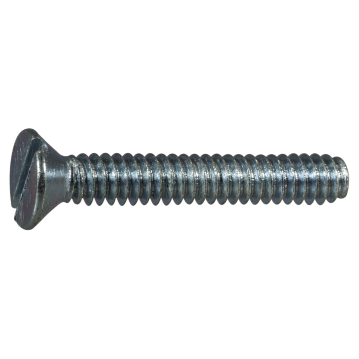 10-24 x 1-1/4" Slotted Flat Head, Machine Screw, Zinc 