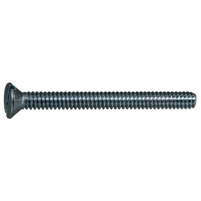 10-24 x 2" Slotted Flat Head, Machine Screw, Zinc 