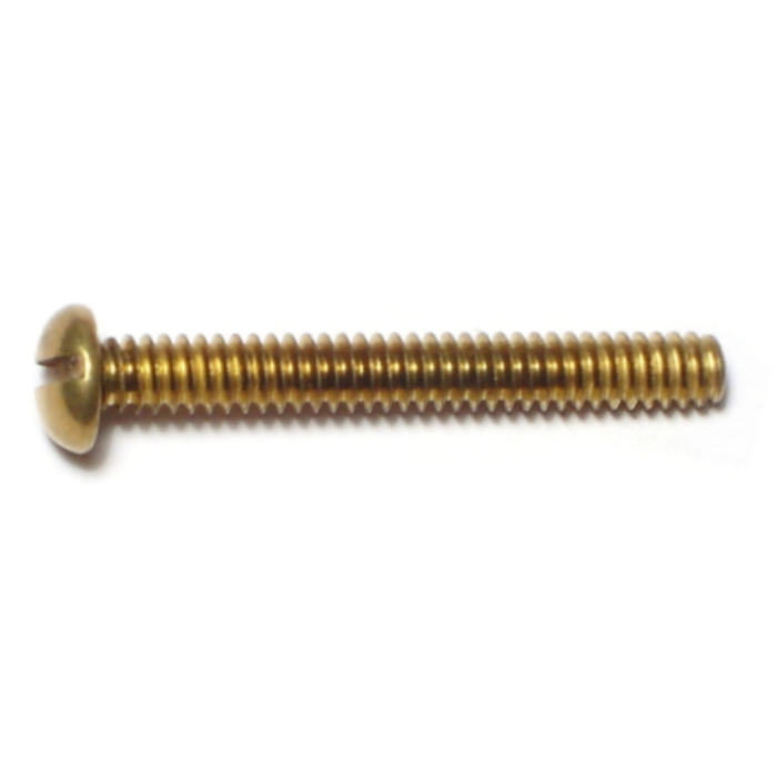 10-24 x 1-1/2" Slotted Round Head, Machine Screw, Brass 