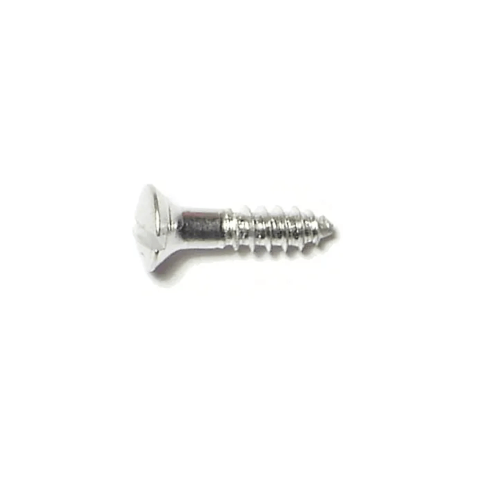#4 x 1/2" Slotted Oval Head, Wood Screw, Aluminum