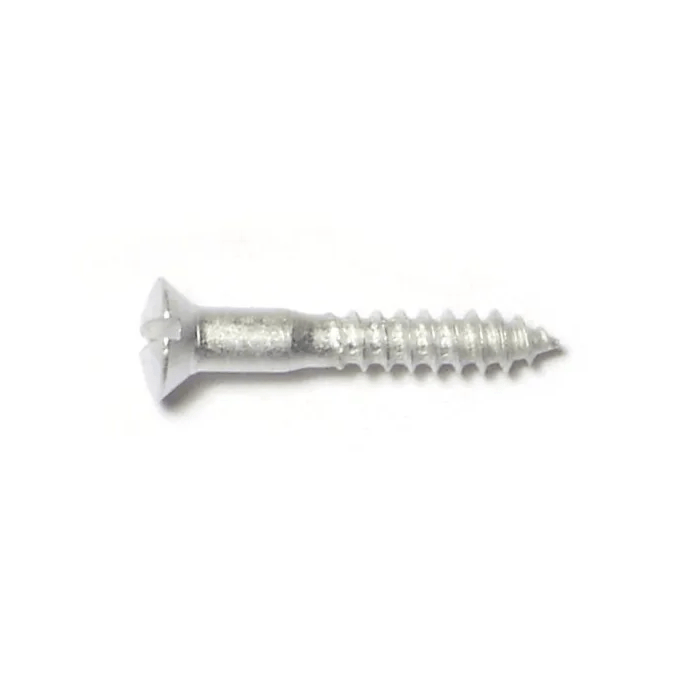 #4 x 3/4" Slotted Oval Head, Wood Screw, Aluminum