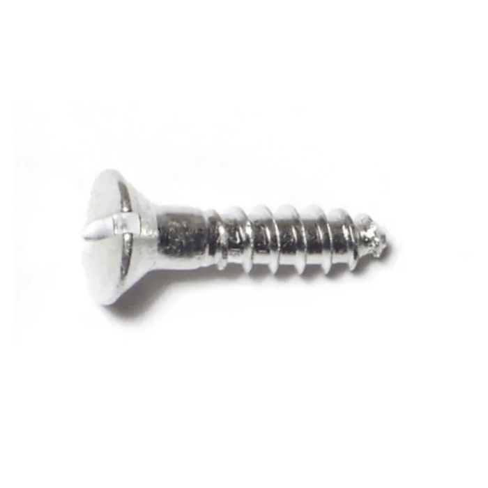 #8 x 3/4" Slotted Oval Head, Wood Screw, Aluminum