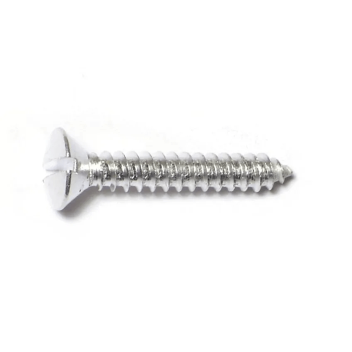 #8 x 1" Slotted Oval Head, Wood Screw, Aluminum