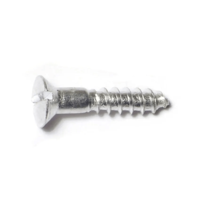 #10 x 1" Slotted Oval Head, Wood Screw, Aluminum