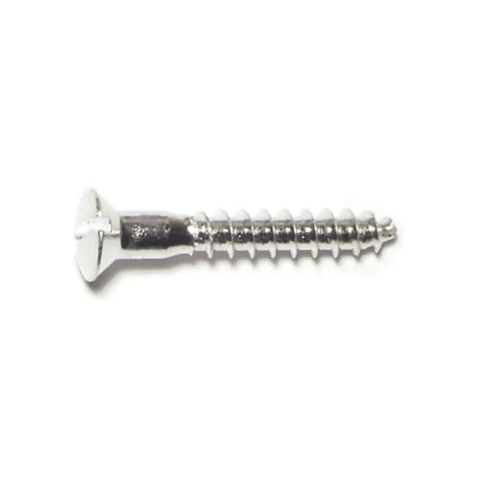 #10 x 1-1/4" Slotted Oval Head, Wood Screw, Aluminum