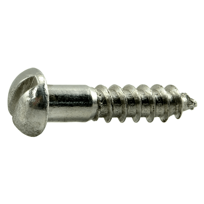 #8 x 3/4" Slotted Round Head, Wood Screw, Aluminum