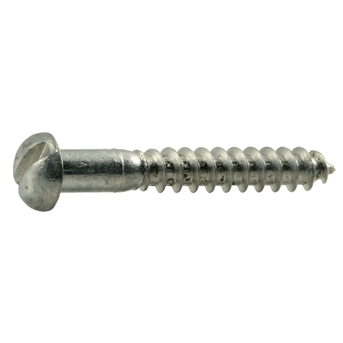 #6 x 1" Slotted Round Head, Wood Screw, Aluminum
