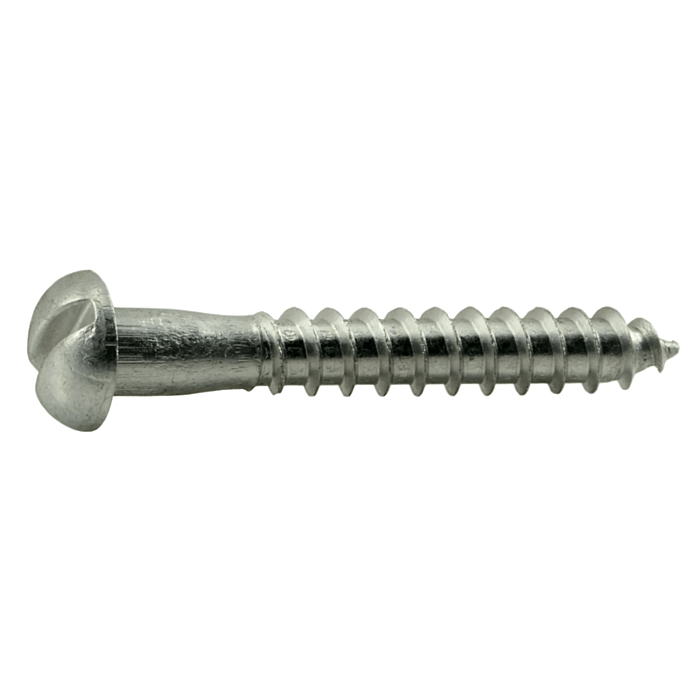 #12 x 1-1/4" Slotted Round Head, Wood Screw, Aluminum