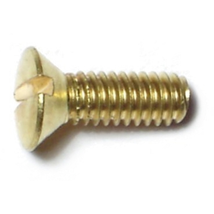 8-32 x 1/2" Slotted Oval Head, Machine Screw, Brass 
