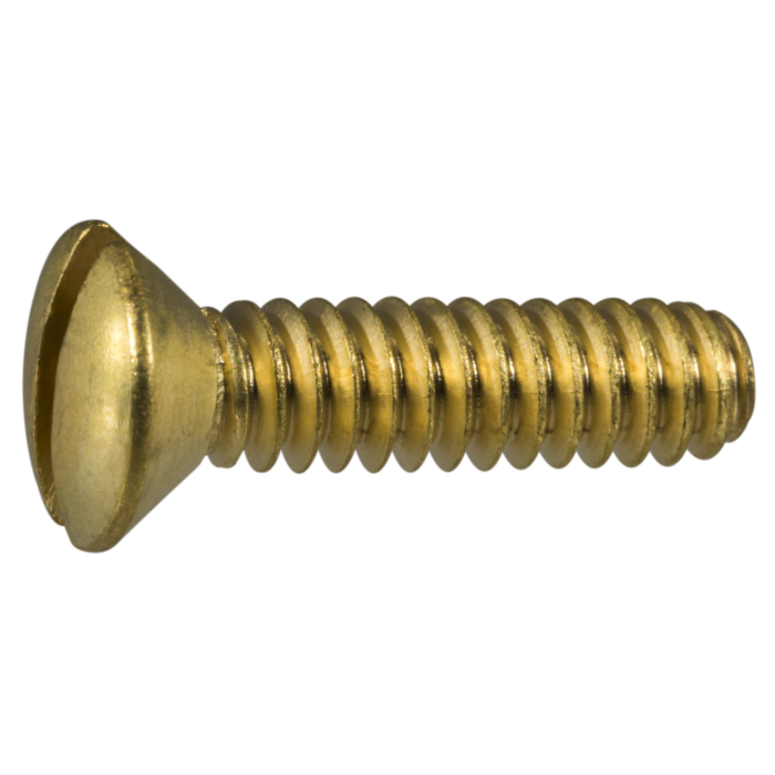 10-24 x 3/4" Slotted Oval Head, Machine Screw, Brass 