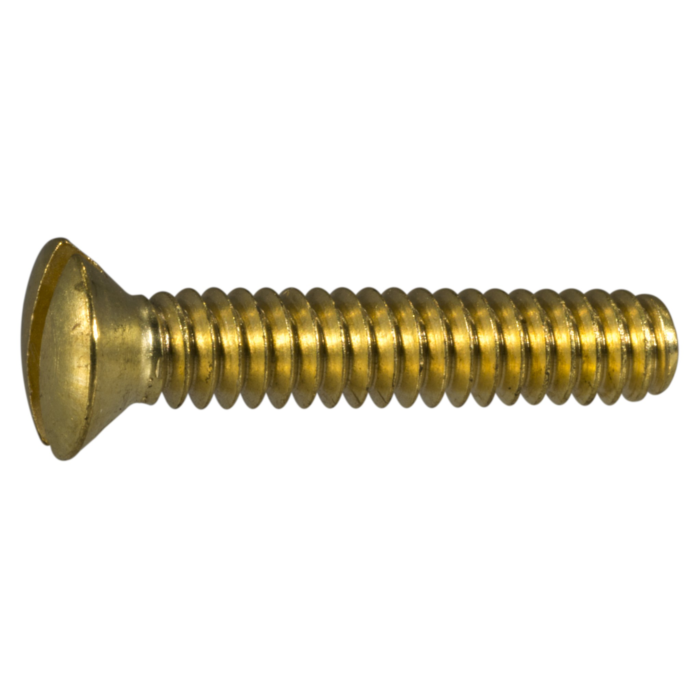 10-24 x 1" Slotted Oval Head, Machine Screw, Brass 