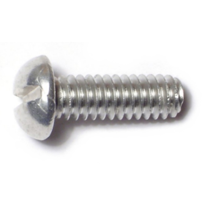 1/4"-20 x 3/4" Slotted Round Head, Machine Screw, Aluminum 