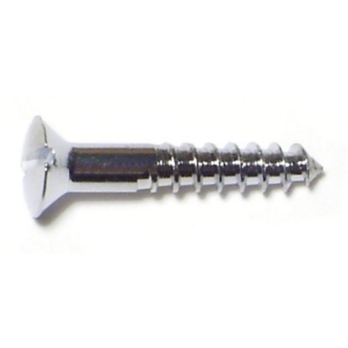 #4 x 5/8" Slotted Oval Head, Wood Screw, Chrome 