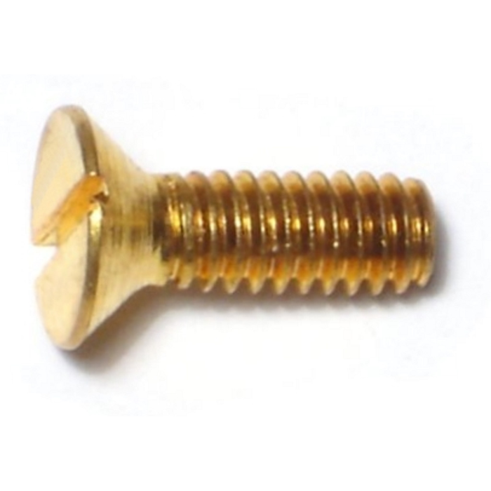 8-32 x 1/2" Slotted Flat Head, Machine Screw, Brass 