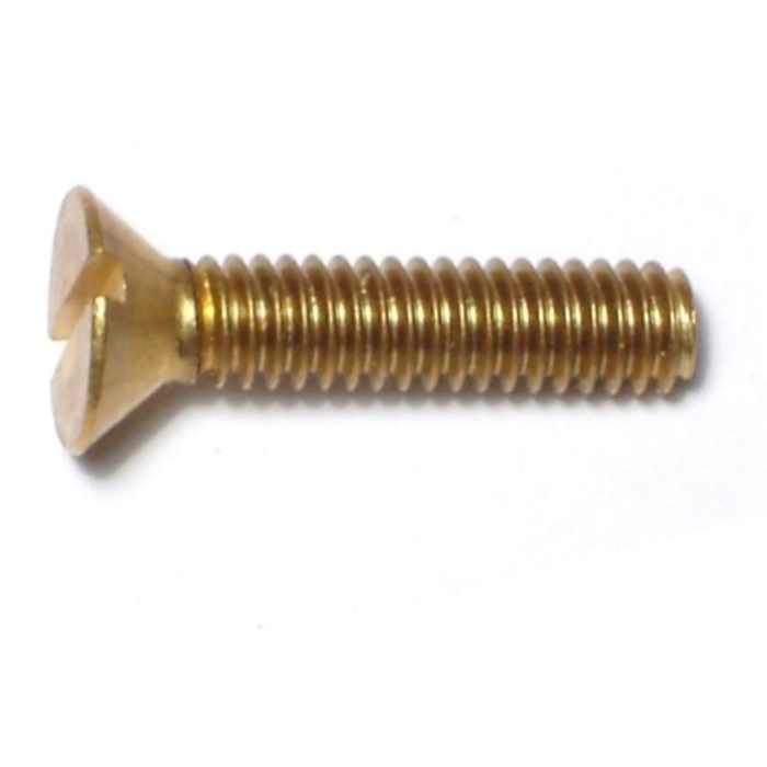 8-32 x 3/4" Slotted Flat Head, Machine Screw, Brass 
