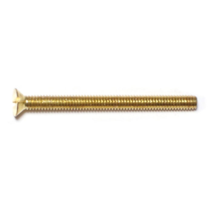 8-32 x 2" Slotted Flat Head, Machine Screw, Brass 