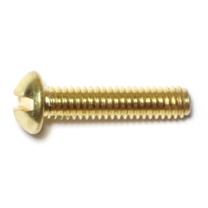 8-32 x 3/4" Slotted Round Head, Machine Screw, Brass 