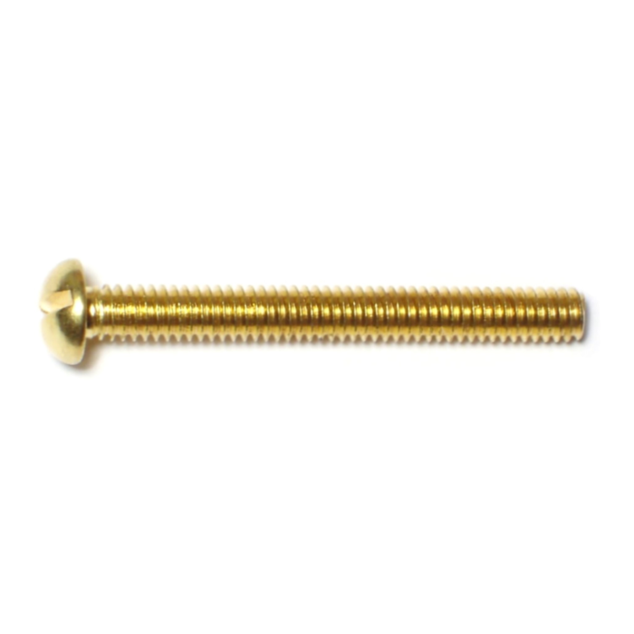 8-32 x 1-1/2" Slotted Round Head, Machine Screw, Brass 