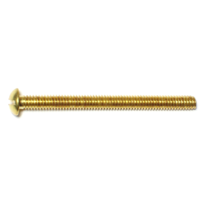 8-32 x 2" Slotted Round Head, Machine Screw, Brass 