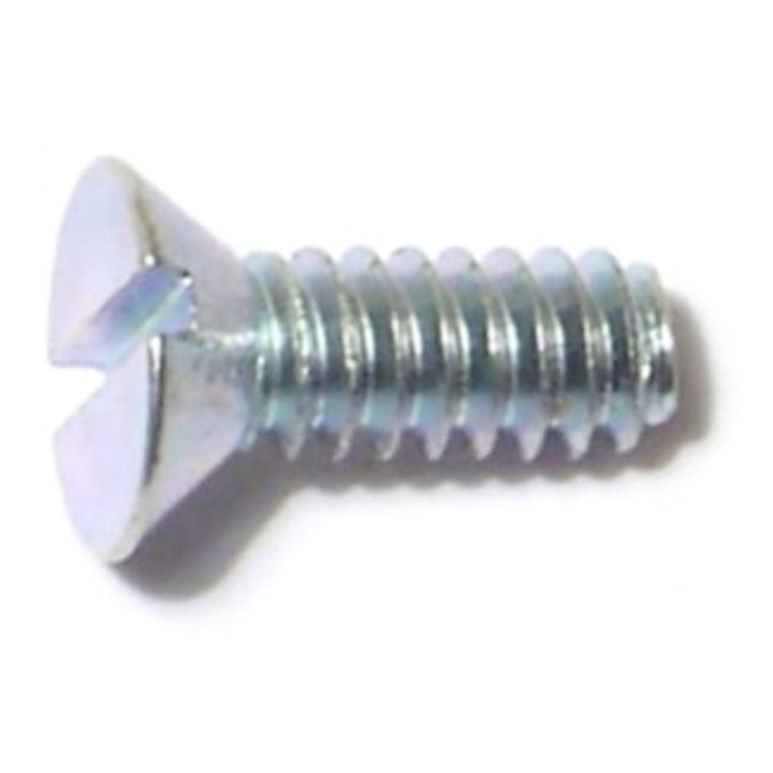 6-32 x 3/8" Slotted Flat Head, Machine Screw, Zinc 