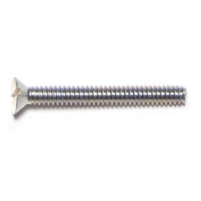 6-32 x 1-1/4" Slotted Flat Head, Machine Screw, Zinc 