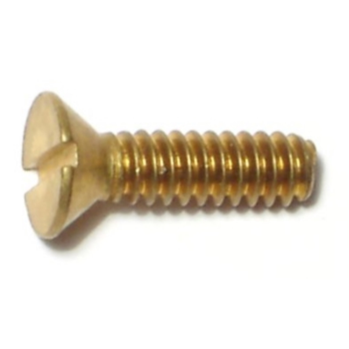 6-32 x 1/2" Slotted Flat Head, Machine Screw, Brass 