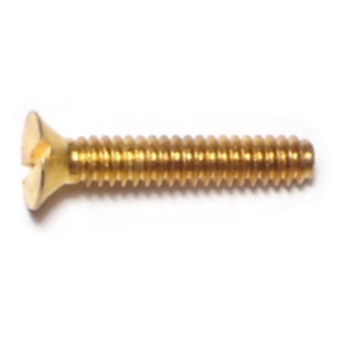 6-32 x 3/4" Slotted Flat Head, Machine Screw, Brass 