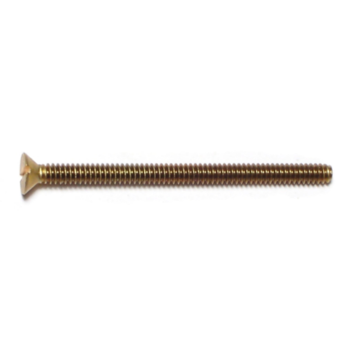 6-32 x 2" Slotted Flat Head, Machine Screw, Brass 