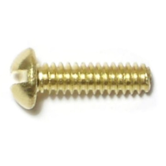 6-32 x 1/2" Slotted Round Head, Machine Screw, Brass 