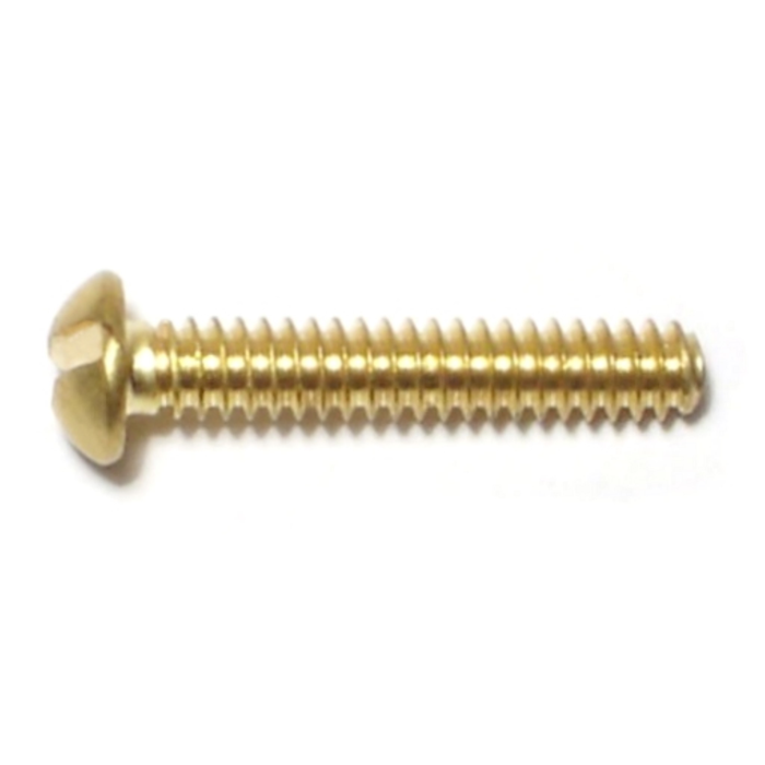 6-32 x 3/4" Slotted Round Head, Machine Screw, Brass 