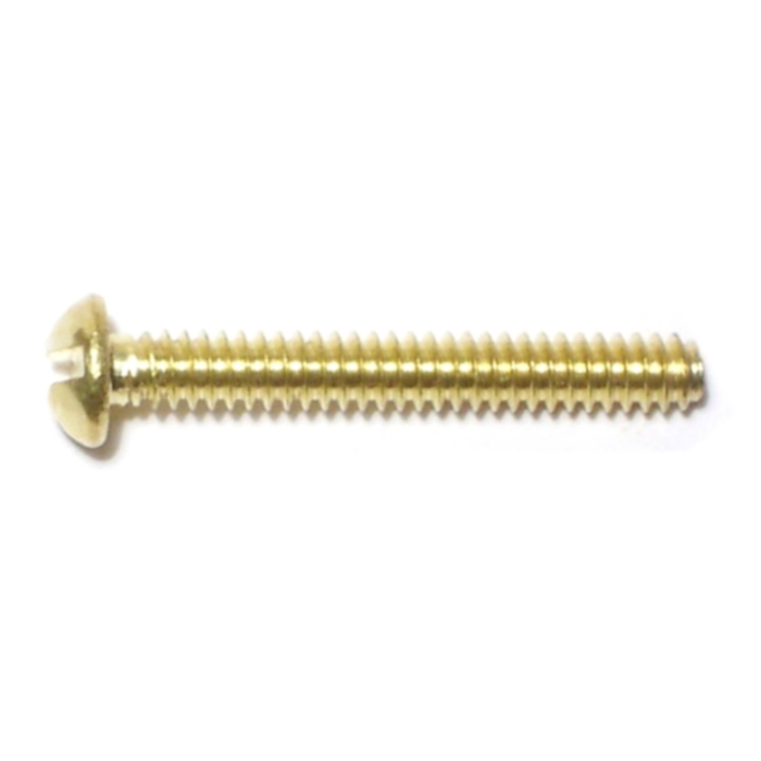 6-32 x 1" Slotted Round Head, Machine Screw, Brass 