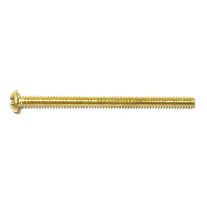 6-32 x 2" Slotted Round Head, Machine Screw, Brass 