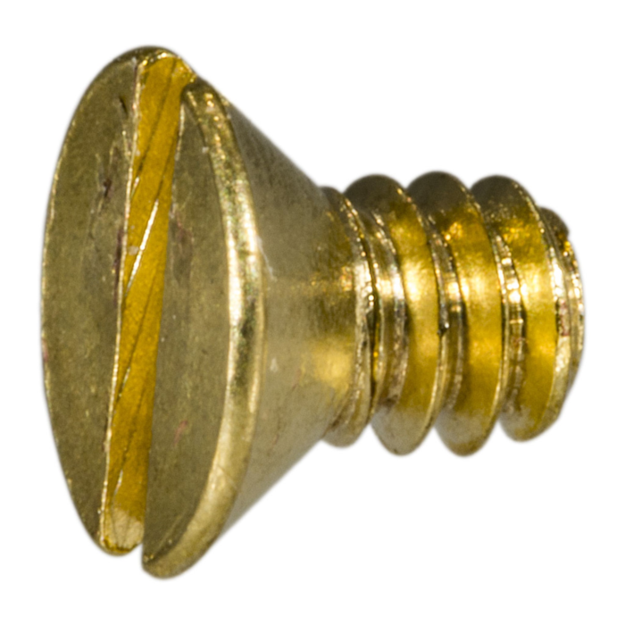 4-40 x 3/16" Slotted Flat Head, Machine Screw, Brass 