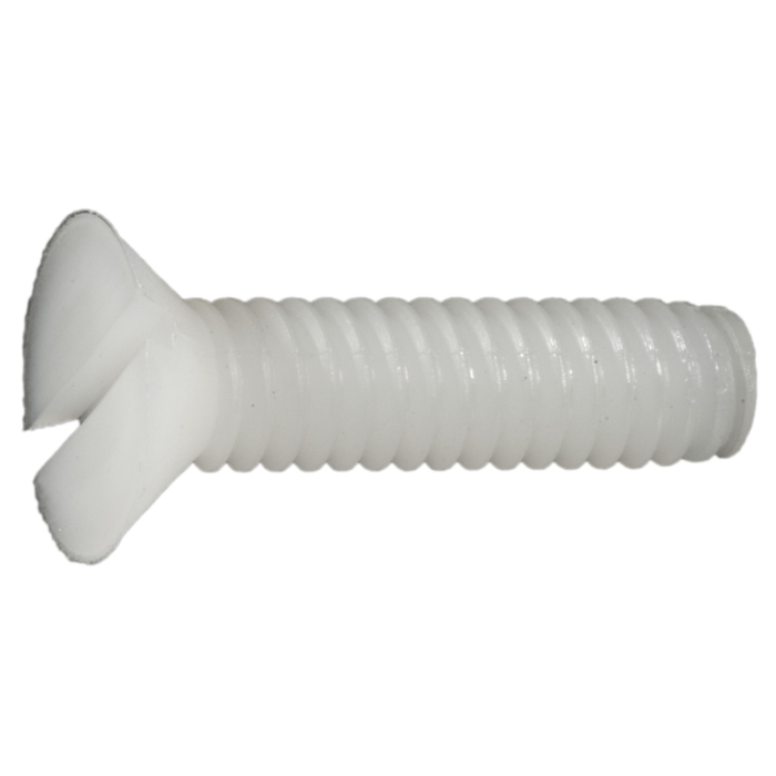 10-24 x 1" Slotted Flat Head, Machine Screw, Nylon 