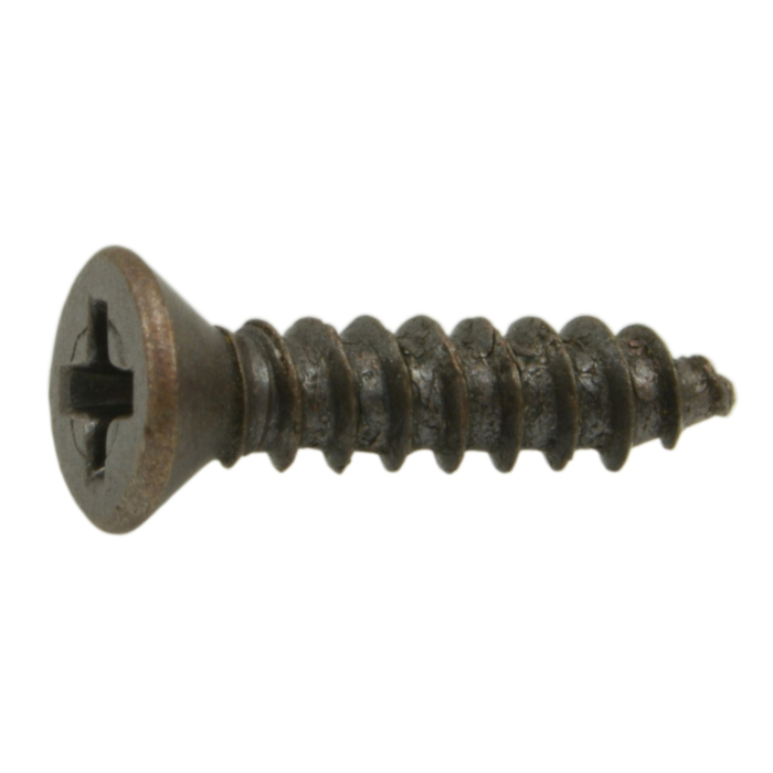 #4 x 1/2" Phillips Flat Head, Sheet Metal Screw, Zinc, Bronze 