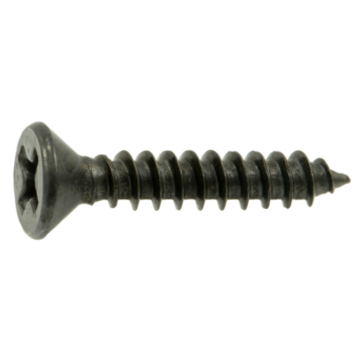 #6 x 3/4" Phillips Flat Head, Sheet Metal Screw, Zinc, Black 