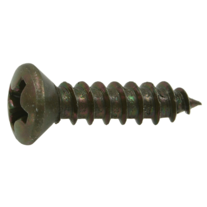 #6 x 5/8" Phillips Oval Head, Sheet Metal Screw, Zinc, Copper 