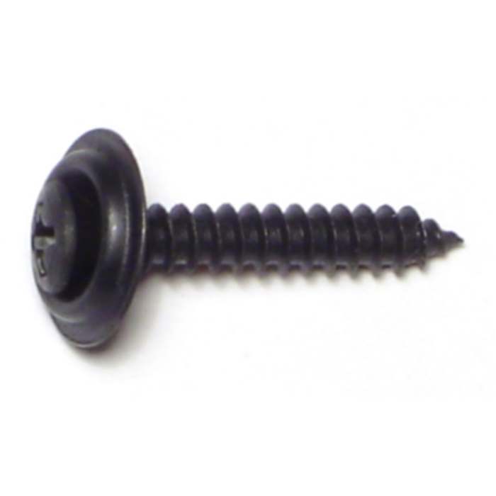 #8 x 1" Phillips Oval Head, Automotive Trim Screw, Black