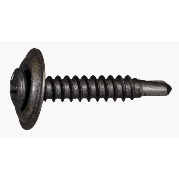 #8 x 1" Phillips Oval Head, Trim Head Screw, Black