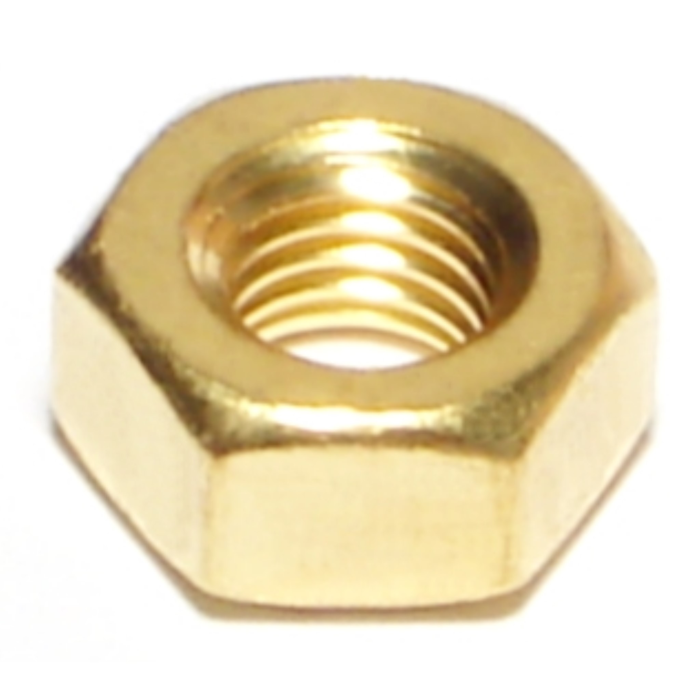1/4"-28 Hex Nut, Fine Thread, Brass